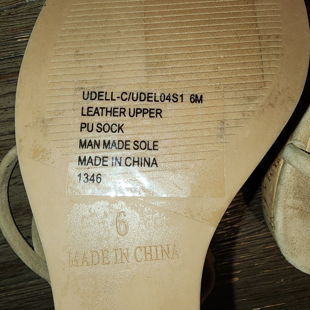STEVE MADDEN Women's Udell Strappy Platform Wedge Sandals NWT TAN SUEDE CORK 6M - Picture 7 of 10